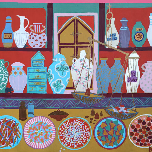 The old Drug Store by Berit Bredahl, 회화 for Sale on Singulart