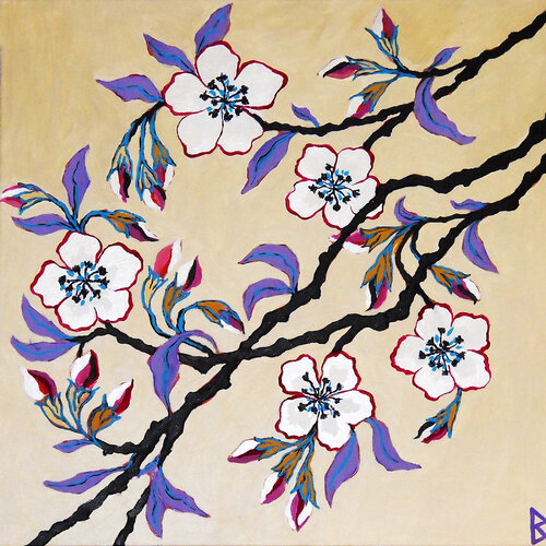 White Flowers di Berit Bredahl, Pittura in vendita su Singulart