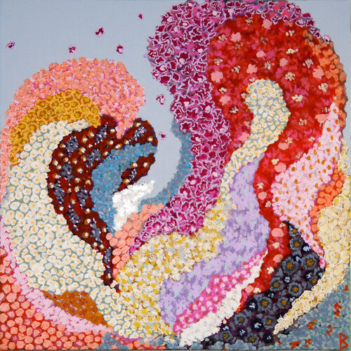 Mediterranean Garden Fantasy with Bourgainvilla by Berit Bredahl, Painting for Sale on Singulart