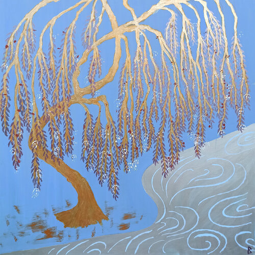 Weeping Willow by the Lake by Berit Bredahl, 회화 for Sale on Singulart