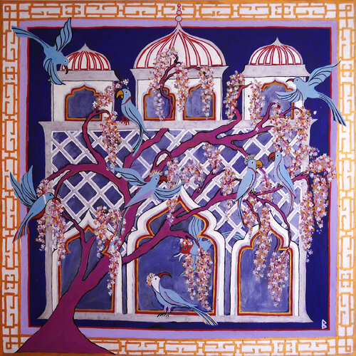 Blue Birds by Berit Bredahl, Painting for Sale on Singulart