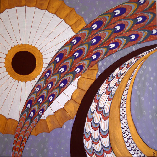The Peacock Feather Fan by Berit Bredahl, Painting for Sale on Singulart