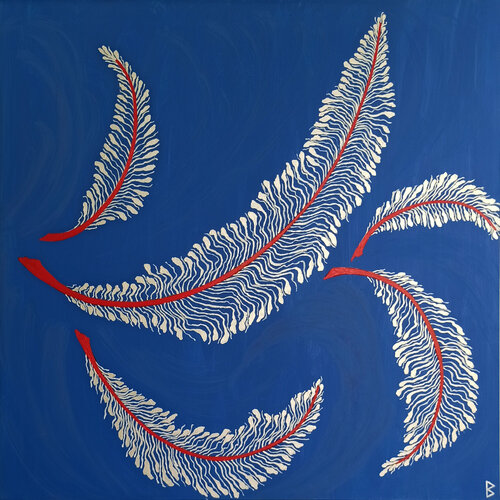 Feathers floating in the blue Sky Berit Bredahl