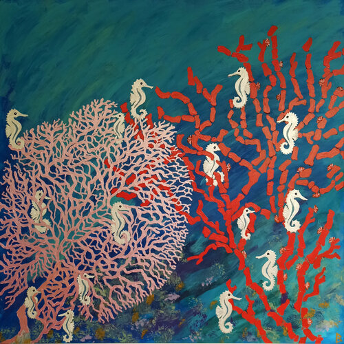 Corals and Sea Horses di Berit Bredahl, Pittura in vendita su Singulart
