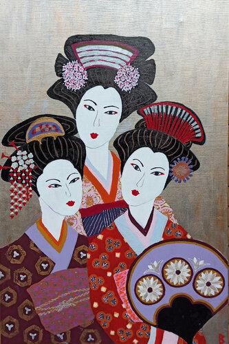 Three Geisha von Berit Bredahl, Malerei kaufen auf Singulart