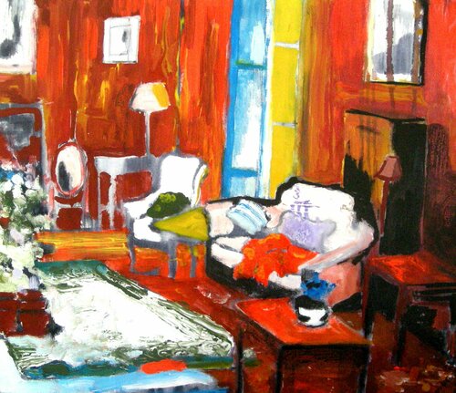 "red ROOM " van Davide Scutece, Schilderij te koop op Singulart