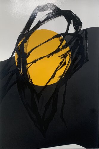 Noir miroir, jaune 2024 von Kardesch, Malerei kaufen auf Singulart