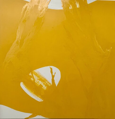 Jaune  miroir, jaune Nr 2411 de Kardesch, Pintura a la venta en Singulart