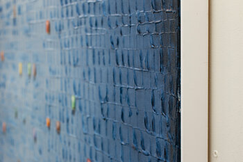 Analog Pixels / Serial Rectangles / 2022 / steelblue / 120x120 / 8JAS4 Danny Frede