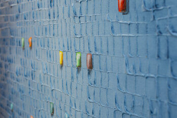 Analog Pixels / Serial Rectangles / 2022 / steelblue / 120x120 / 8JAS4 Danny Frede