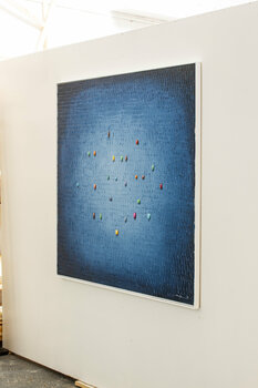 Analog Pixels / Serial Rectangles / 2022 / steelblue / 120x120 / 8JAS4 Danny Frede