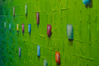 Analog Pixels / Serial Rectangles / 2022 / green B / 120x120 Danny Frede