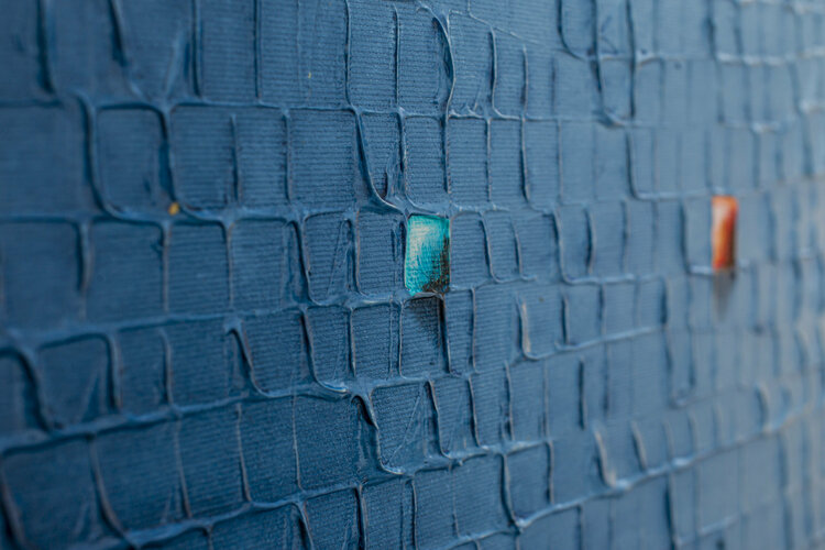 Analog Pixels / Serial Rectangles / 2022 / steelblue / 120x120 / 8JAS4 Danny Frede