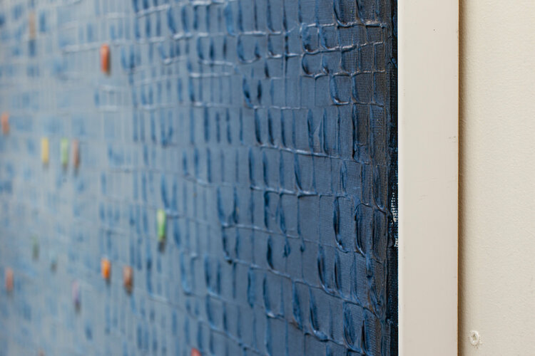 Analog Pixels / Serial Rectangles / 2022 / steelblue / 120x120 / 8JAS4 Danny Frede