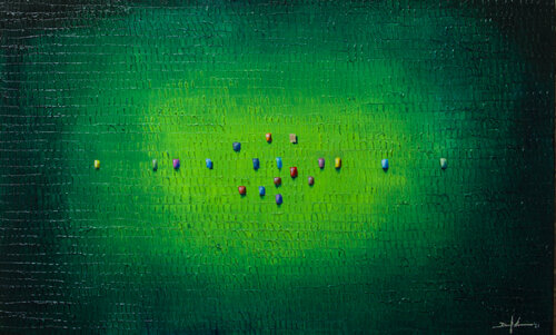 Analog Pixels / Serial Rectangles / 2021 / green / 180x110 von Danny Frede, Malerei kaufen auf Singulart