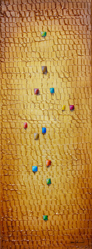Analog Pixels / Serial Rectangles / 2020 / gold / 41x110 / 8DHAK von Danny Frede, Malerei kaufen auf Singulart