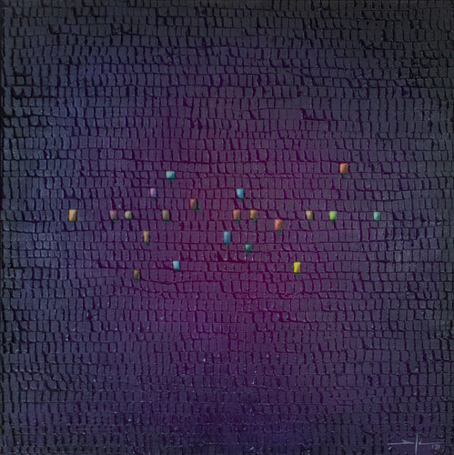 Serial Rectangles / 2020 / magenta / 110x110 di Danny Frede, Pittura in vendita su Singulart