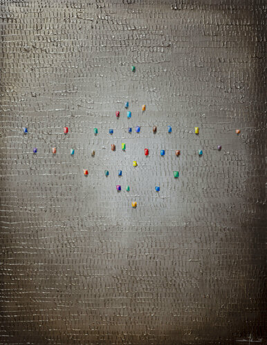 Analog Pixels / Serial Rectangles / 2021 / grey / 140x180 di Danny Frede, Pittura in vendita su Singulart