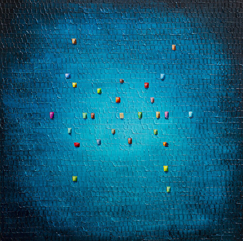 Serial Analog Pixels / 2021 / tuerkisgreen 3 / 120x120 di Danny Frede, Pittura in vendita su Singulart
