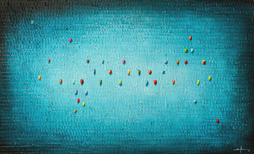 Analog Pixels / Serial Rectangles / 2021 / tuerkis / 180x110 / FA12D von Danny Frede, Malerei kaufen auf Singulart