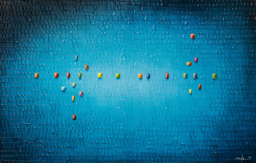 Serial Rectangles / 2021 / turkis 4 / 140 x 90 cm di Danny Frede, Pittura in vendita su Singulart