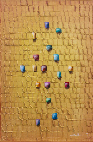 Serial Rectangles / 2021 / gold / 35x55 di Danny Frede, Pittura in vendita su Singulart