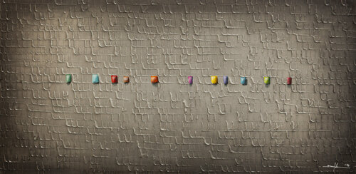 Serial Rectangles / 2022 / lightgrey / 120 x 60 cm / DS2E3 by Danny Frede, Painting for Sale on Singulart