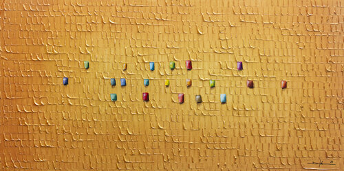 Serial Rectangles / 2022 / gold / 120 x 60 cm di Danny Frede, Pittura in vendita su Singulart