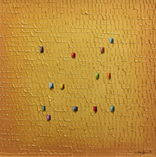Analog Pixels / Serial Rectangles / 2022 / gold  2 / 80x80 / XSCC1 Danny Frede