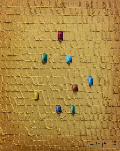 Serial Rectangles / 2022 / gold C / 40 X 50 van Danny Frede, Schilderij te koop op Singulart