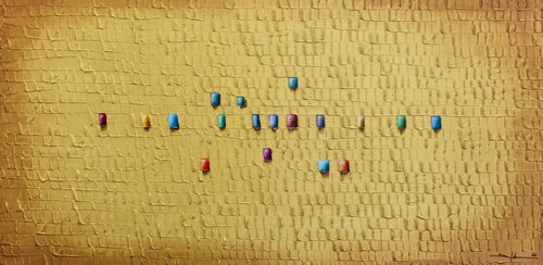 Serial Rectangles / 2022 / gold B / KLB29 /120 x 60 cm di Danny Frede, Pittura in vendita su Singulart