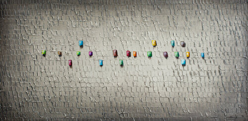 Analog Pixels / Serial Rectangles / 2022 / grey / 120 x 60 cm / 3F4F4 by Danny Frede, Painting for Sale on Singulart