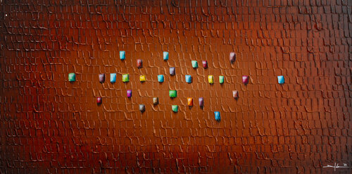 Analog Pixels / Serial Rectangles / 2022 / sienna red A / 120 x 60 cm / 5GGF von Danny Frede, Malerei kaufen auf Singulart