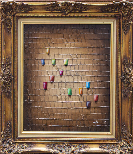 Serial Analog Pixels / Exkapismus 4 / siennabrown / 40x30 / FPPL4 by Danny Frede, Painting for Sale on Singulart