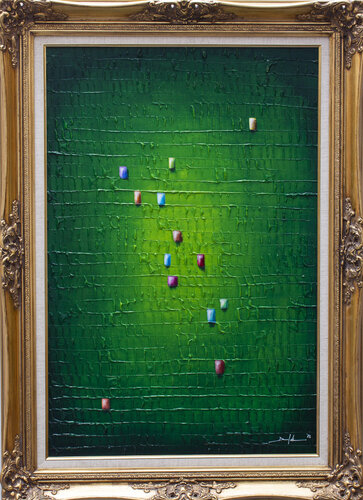 Serial Analog Pixels / Eskapismus 2 / green / 6RF5R by Danny Frede, Painting for Sale on Singulart