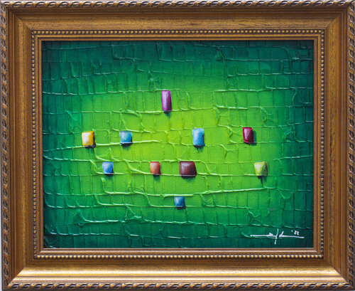 Serial Analog Pixels / Eskapismus 9 / green di Danny Frede, Pittura in vendita su Singulart