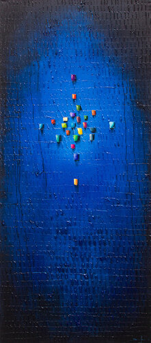 Serial Rectangles / 2017 / blue / 80x180 di Danny Frede, Pittura in vendita su Singulart