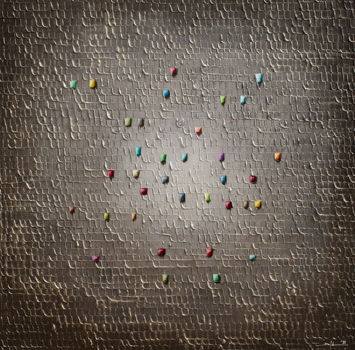 Serial Analog Pixels / / 2022 / grau / 120x120 / KL2SD by Danny Frede, Painting for Sale on Singulart