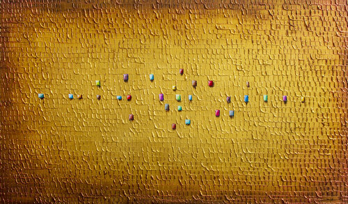 Serial Analog Pixels  / 2022 / gold  / 170x100 / 5GHKL di Danny Frede, Pittura in vendita su Singulart