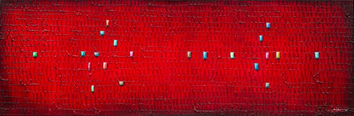 Analog Pixels / Serial Rectangles / 2021 / red / 180x60 / 4KL4 Danny Frede