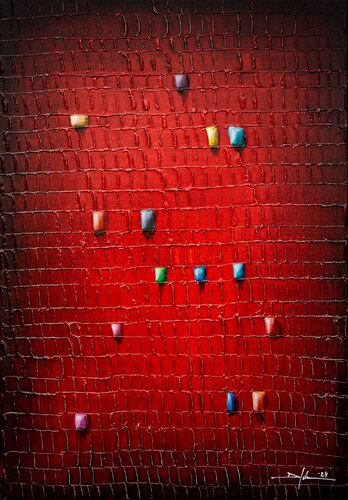 Serial Analog Pixels / 50x70 / red / 2024 / KBBHL van Danny Frede, Schilderij te koop op Singulart