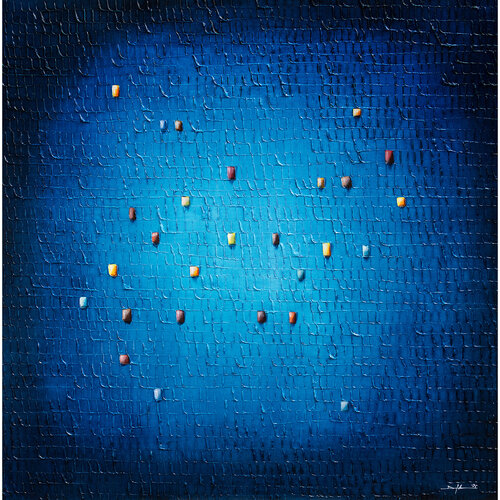 PIXELS / 2025 / blue / 120x120 / ZQTHW van Danny Frede, Schilderij te koop op Singulart