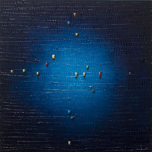 Serial Rectangles / 2019 / blue / 110x110 di Danny Frede, Pittura in vendita su Singulart