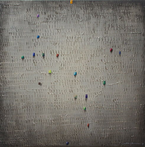 Serial Rectangles / 2019 / grey / 110x110 di Danny Frede, Pittura in vendita su Singulart