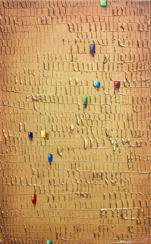 Serial Rectangles / 2019 / gold / 50x80 di Danny Frede, Pittura in vendita su Singulart