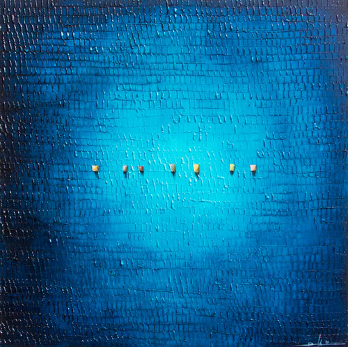 Serial Rectangles / 2020 / blue / 120x120 di Danny Frede, Pittura in vendita su Singulart