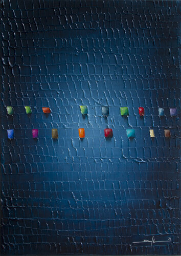 Serial Rectangles / 2020 / blue / 50x70 di Danny Frede, Pittura in vendita su Singulart