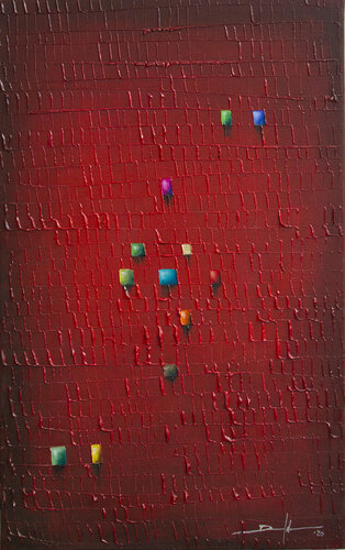 Serial Rectangles / 2020 / red / 50x80 di Danny Frede, Pittura in vendita su Singulart
