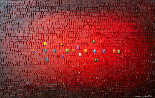Serial Rectangles / 2020 / red / 140 x 90 cm di Danny Frede, Pittura in vendita su Singulart