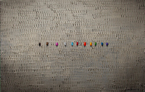 serial analog pixels / 2020 / silvergrey pride / 140 x 90 cm by Danny Frede, Painting for Sale on Singulart